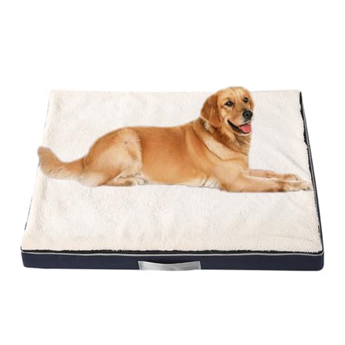 Yuly Hundebett,Orthopädisches Hundekissen,Hundebett mit Rutschfester Unterseite,Hundematratze Waschbar,Strapazierfähiger Bezug,Perfekt für Zuhause und unterwegs (100x75x10cm,Weiß) von Yuly