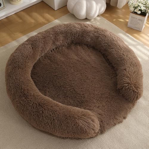 Yuly Hundebett,Orthopädisches Hundekissen,Waschbar Hundematte,Hundecouch mit eierförmiger Kistenschaum,Polsterung in der Mitte herausnehmbar,Rutschfester Unterseite (60cm,Khaki) von Yuly