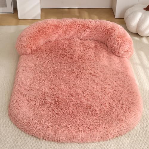 Yuly Hundebett Flauschig Grosse Hunde XXL,Orthopädisches Hundekissen,Memory Foam Hundekorb,Waschbar Hundesofa,Rutschfester Unterseite,Hundecouch mit Hohem Rand (100x75x15cm,Rosa) von Yuly