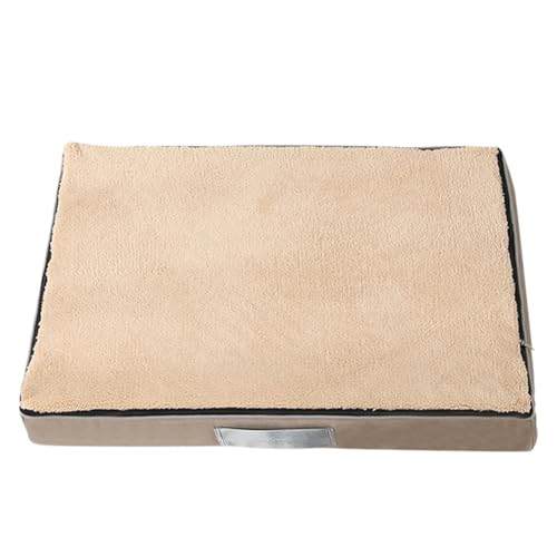 Yuly Orthopädisches Hundebett XXL Grosse Hunde,Premium Hundekissen,Memory Foam Hundekorb,plüsch Hundebett mit rutschfeste Unterseite und Seitengriff,Waschbar & Pflegeleicht (50x40x10cm,Khaki) von Yuly