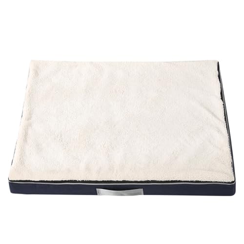 Yuly Orthopädisches Hundebett XXL Grosse Hunde,Premium Hundekissen,Memory Foam Hundekorb,plüsch Hundebett mit rutschfeste Unterseite und Seitengriff,Waschbar & Pflegeleicht (50x40x10cm,Weiß) von Yuly