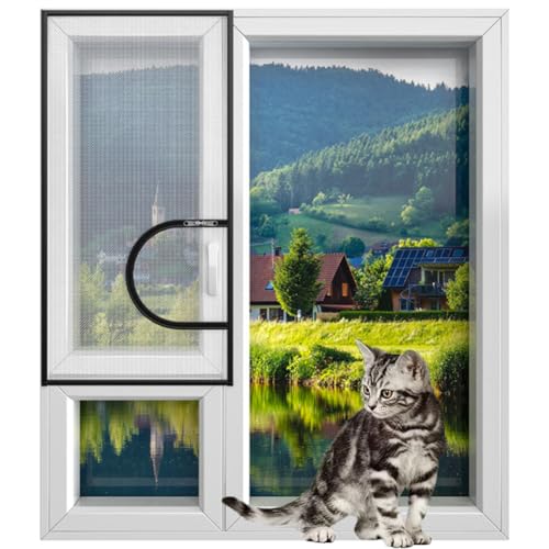 Yuly Selbstklebender Fensterschutz, Katzenschutznetz mit Reißverschluss, Katzenschutz, Anti-Flucht-Sicherheitsfenster, halbtransparentes Balkonnetz von Yuly