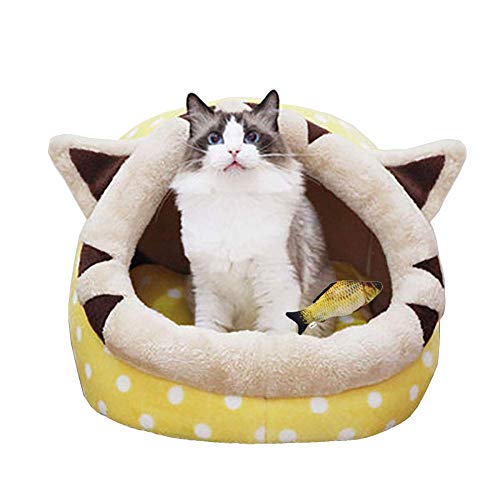 Yuly Ultraweiches Haustierbett für Katzen und Hunde, gemütliches Nest für Katzen, Iglu, bequemer Schlafsack für Kätzchen, Welpen, 1-45 x 42 x 34 cm von Yuly