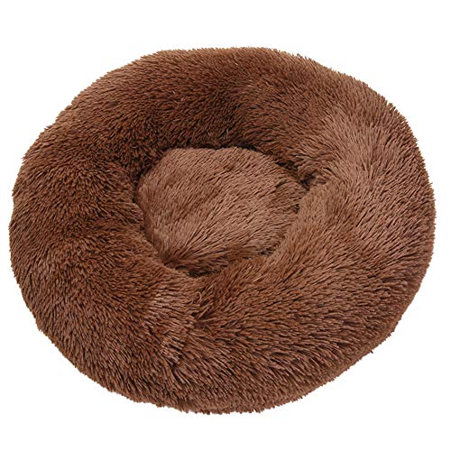 Yuly extra weiches Hundebett | rundes flauschiges Katzenbett | bequemes niedliches Haustierbett | waschbares Katzenbett | Donut Nesting Höhle für Katzen und Hunde von Yuly