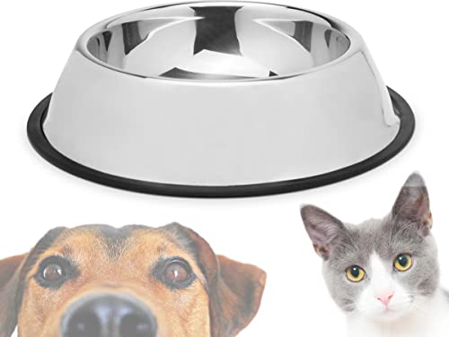 Yummie® Futternapf/Trinknapf für Hunde und Katzen - Edelstahl mit Antirutsch - ø 15CM von IPARLUX