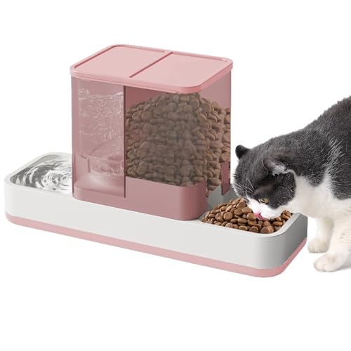 Yummy Sam Automatischer Futterspender und Wasserspender für kleine Haustiere, 2-in-1, Schwerkraft-Katzen-Futterstation und Bewässerungs-Set, Futternapf für kleine, mittelgroße Haustiere, Hunde, von Yummy Sam