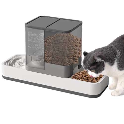 Yummy Sam Automatischer Futterspender und Wasserspender für kleine Haustiere, 2-in-1, Schwerkraft-Katzen-Futterstation und Bewässerungs-Set, Futternapf für kleine, mittelgroße Haustiere, Hunde, von Yummy Sam