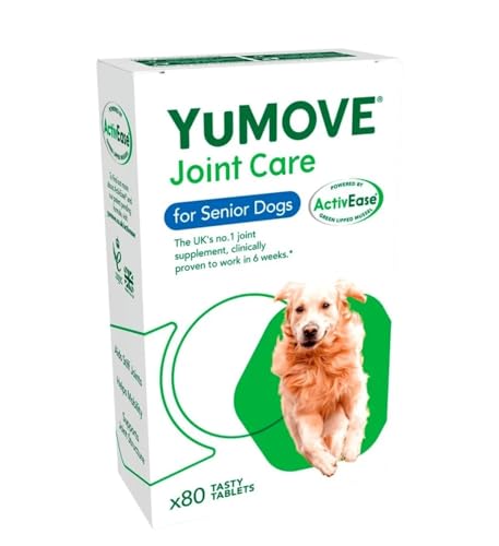 Yumove Älterer Hund | Hochwirksames Gelenkpräparat für ältere, steife Hunde mit Glucosamin, Chondroitin, Grünlippmuschel | Ab 9 Jahren | 80 Tabletten von Yumove