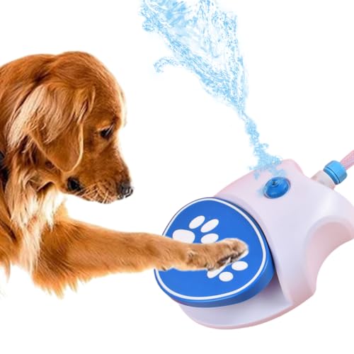 Hundebrunnen Step On, Hand Aktiviert Hund Wasserspielzeug, Haustier Trinkspender Hund Trinksprinkler Outdoor Frischwasser Feeder mit Schlauch für Kleine & Große Hunde Katzen von Yunir