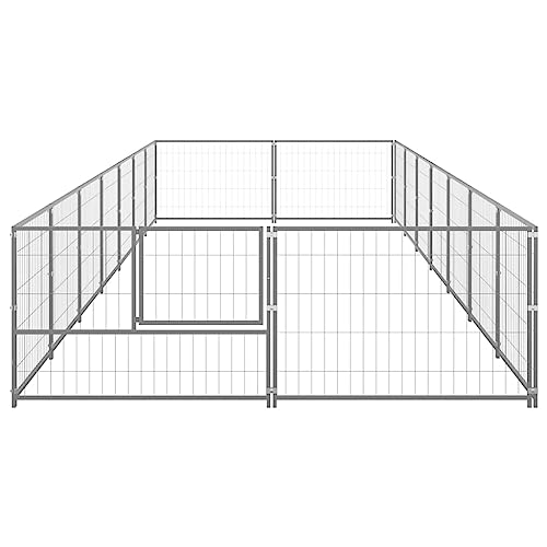 Metall-Laufstall für Hunde, Innenzaun, Silberner, Robuster Laufstall, 275,6 Zoll X 78,7 Zoll X 27,6 Zoll (L X B X H), für Kleine, Mittelgroße und Große Hunde, Wohnmobil-Camping, von Yunir