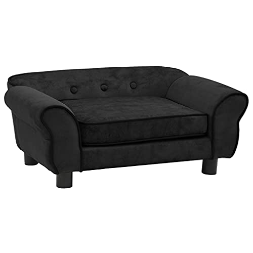 Yunir Orthopädisches Hundebett, Plüsch-Katzencouchbett mit Waschbarem Bezug, Bequeme Haustiermöbel, rutschfeste Beine, Schwarzes Sofa für Kleine Haustiere, 28,3 Zoll X 17,7 Zoll X 11,8 von Yunir