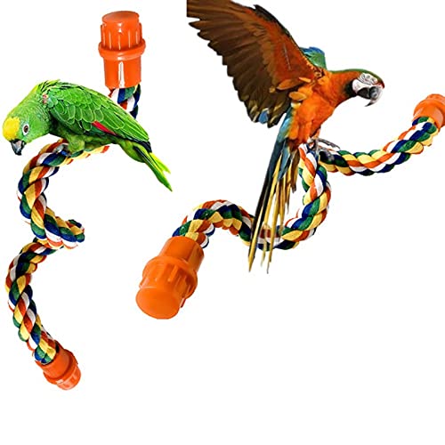 Yunmoxiao Buntes Seil für Papageien, Vogelkäfig-Seil für Papageien, Sittiche, Nymphensittiche, Papageienspielzeug Bungee-Spielzeug, 40 cm von Yunmoxiao