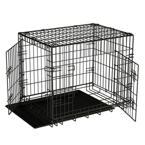 Hundebox,Hundekäfig Klappbar Hundebox für Zuhause,hundebox faltbar, Gitterbox Hund, Hundetransportkäfig Tiertransportbox mit Bodenschale (108 * 71 * 77cm) von Yunucket