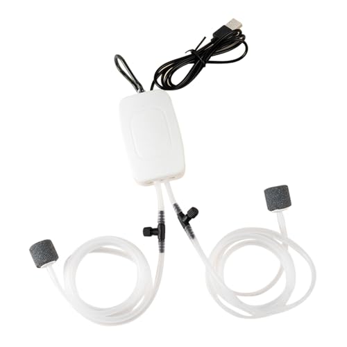 Yusat Aquarium Elektrische Luftpumpe, USB, Tragbar, Leise, Mini-Aquarium-Luftpumpe Aquarien (Einloch) von Yusat