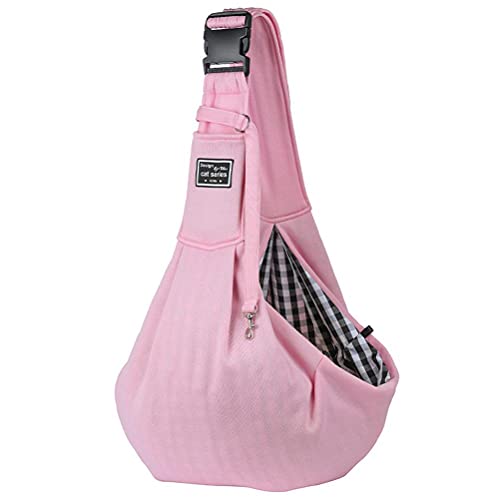 Yusat Hunde Halter Sling Puppy Carrier Pet Sling Taschen Transport Seltsam Verstellbare Sicherheits Gürtel Haustier Träger (Rosa) von Yusat