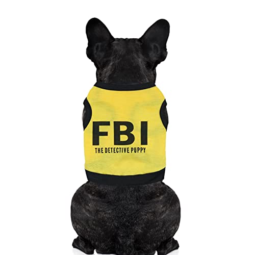Hunde-T-Shirts für große Hunde - Hunde-T-Shirt mit FBI-Muster | FBI-Muster-Hundehemd, Baumwolle, Sommerkleidung, Weste für Hunde, Welpen, Jungen, Größe S bis L von Yusheng