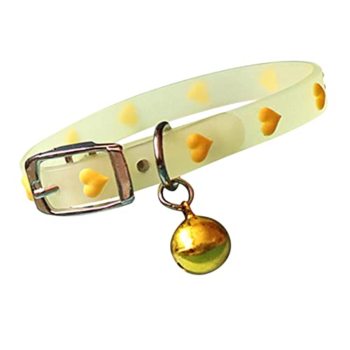 Niedliches leuchtendes Hundehalsband,Anti-Verlust-Halskette mit fluoreszierendem Katzenhalsband und Glöckchen | Sorgen Sie dafür, DASS Ihre Haustiere bei nächtlichen Spaziergängen von Yusheng