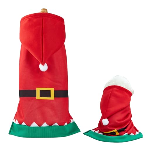 Yusheng Hunde-Weihnachtskostüm-Welpen-Hoodie | Frohe Weihnachten Mädchen Hunde Kapuzenpullover - Rock, Thermo-Hemd, Mantel, Weihnachts- und Feiertagsbekleidung von Yusheng