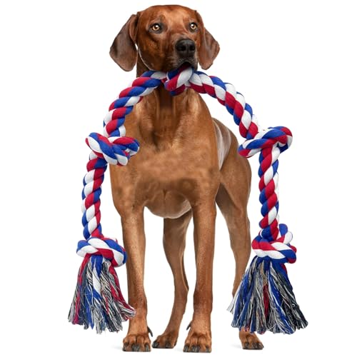 YushengTai Hundespielzeug Unzerstörbar, Spielzeug für Hunde zum Austoben, 94 cm XXL Hundespielzeug Knoten Tau für Aggressive Kauer, Robustes Hundespielzeug für Mittlere und Große Hunde von YushengTai