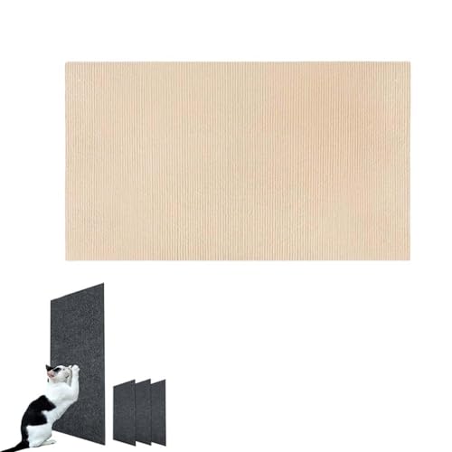 Cat Scratching Mat, Selbstklebend Kratzmatte Katze, 2024 New DIY Climbing Cat Scratcher, DIY Trimmbarer Teppich Matte Pad Katzenkratzbretter, Kratzschutz Katzenkratzmatte (Khaki,60x100cm) von YuuFcy