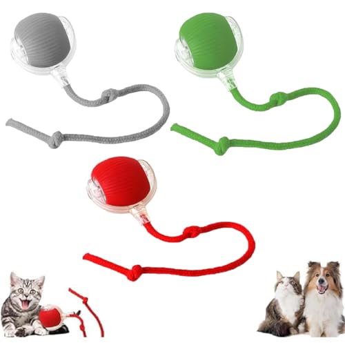 Rolling Ball, Bewegliches Katzenspielzeug, Interactive Cat Toys Rolling Ball, Interaktiver Elektrischer Katzenball Mit Puzzle-Funktionen, Interaktives Hunde Ball Spielzeug mit USB Aufladbar (3PCS) von YuuFcy