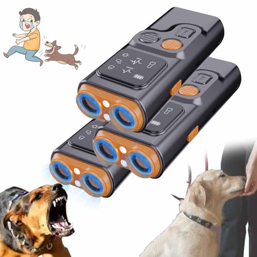 YuuFcy Bark Guard Anti Barking Device for Dogs, Ultraschall Anti Bell Gerät Hunde, 2024 Neu Hundebellen Abschreckung Gerät mit HD-Display und LED-Taschenlampe für Drinnen und Drauße (3PCS) von YuuFcy