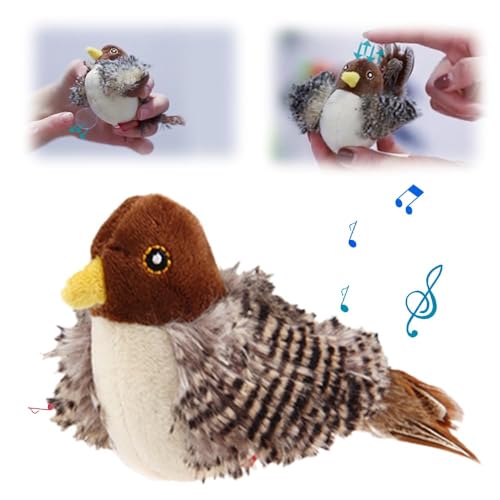 YuuFcy Katzenspielzeug, Simulierter Zwitschernder Vogel, Interaktives Zwitscherndes Vogel-Katzenspielzeug, Zwitschernder Vogel Mit Realistischem Klang Und Bewegung (1PC) von YuuFcy