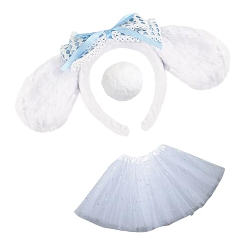 Animal Dog Kostüme Set Accessoires Schönes Hund Ohren Stirnband Mit Schwanz Tutus Röcken Für Halloween Kostüm Cosplay Party von Yzdysg