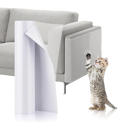 1 Roll Katzen Kratzschutz Sofa Katze Folie, Anti Kratz Folie für Katzen, Sofa Kratzschutz Katze Selbstklebend Kratzschutzfolie Transparent Kratzschutz für Möbel Couch Sofa Tür Wand Schutz, 30cmx3m von Yzpklhw