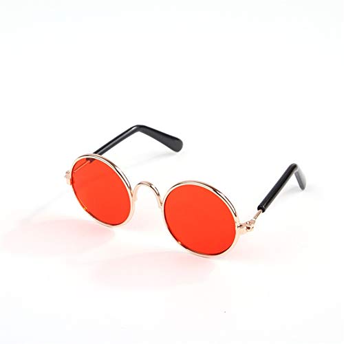 Z-LIANG Augenabnutzung Haustier Produkte Schöne Vintage Runde Katze Sonnenbrille Reflexion Eye Wear Brille Für kleine Hundekatze Haustier Fotos Requisiten Zubehör Tierzubehör (Color : 3) von Z-LIANG