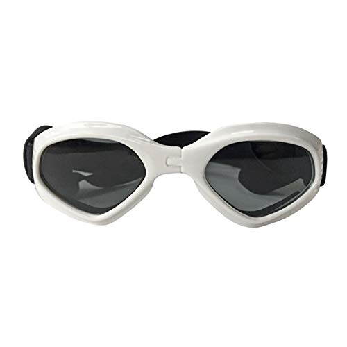 Z-LIANG Haustier lustige kühle motorräder Bike Helm Hut für sonnenregenschutz Sonnenbrille lustige Urlaub verstellbare Hund (Color : White Sun Glass, Size : M) von Z-LIANG