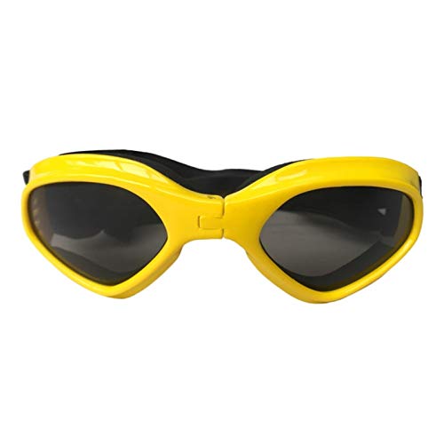 Z-LIANG Haustier lustige kühle motorräder Bike Helm Hut für sonnenregenschutz Sonnenbrille lustige Urlaub verstellbare Hund (Color : Yellow Sun Glass, Size : M) von Z-LIANG