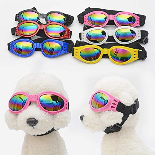 Z-LIANG Hundehelme für Motorräder mit Sonnenbrille Kühle ABS Mode Pet Hund Hut Helm Kunststoff Pet Protect Ridding Cap (Color : Random Color, Size : M) von Z-LIANG