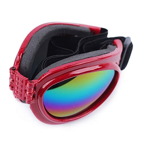 Z-LIANG Hundehelme für Motorräder mit Sonnenbrille Kühle ABS Mode Pet Hund Hut Helm Kunststoff Pet Protect Ridding Cap SML (Color : Burgundy, Size : S) von Z-LIANG