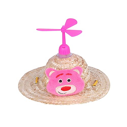 Z-LIANG Lustiger Stroh Sommer Regenschirm Hut Hund Hund Dekoration Spielzeug Hundebedarf Mode Helm Pet Hat (Color : Bear, Tamaño : M) von Z-LIANG