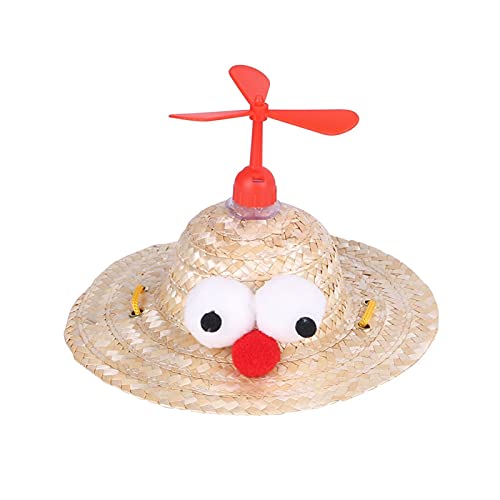 Z-LIANG Lustiger Stroh Sommer Regenschirm Hut Hund Hund Dekoration Spielzeug Hundebedarf Mode Helm Pet Hat (Color : Eyes, Tamaño : M) von Z-LIANG