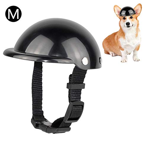 Z-LIANG Schwarzer Haustierhelm Hund Helm Pet Bike Helm Motorrad Auto Sicherheitskappe oder Katzen Hunde im Freien (Color : Black, Size : M) von Z-LIANG