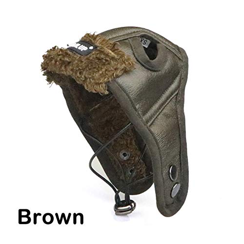 Z-LIANG Süße Haustierhut Hunde Hut Schöne Mütze Haustier Kostüm Cosplay Winddichte Pilot Hut Kleine mittelgroße große Hund Helm Welpen Dekoration Liefert (Color : Brown, Size : S) von Z-LIANG