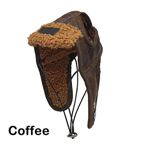 Z-LIANG Süße Haustierhut Hunde Hut Schöne Mütze Haustier Kostüm Cosplay Winddichte Pilot Hut Kleine mittelgroße große Hund Helm Welpen Dekoration Liefert (Color : Coffee, Size : M) von Z-LIANG