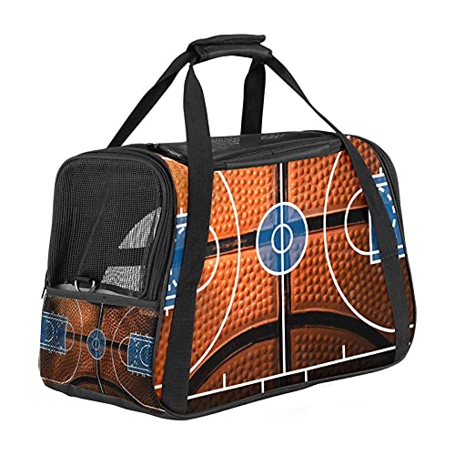 Basketball Weiche Reisetasche für Hunde und Katzen Von der Fluggesellschaft zugelassen extrem atmungsaktiv 43x26x30 cm von Z&Q