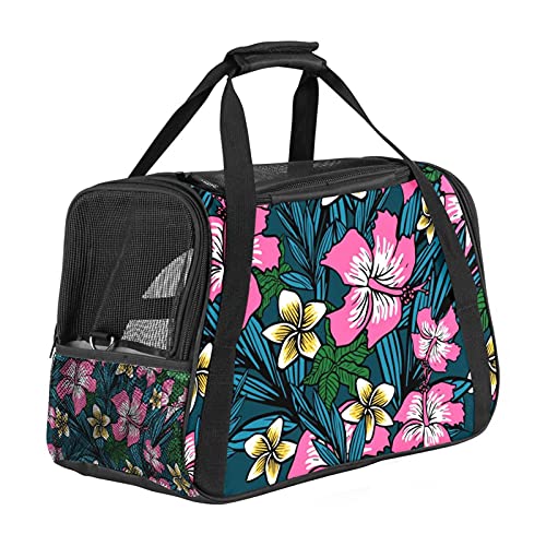 Blume Weiche Reisetasche für Hunde und Katzen Von der Fluggesellschaft zugelassen extrem atmungsaktiv 43x26x30 cm von Z&Q