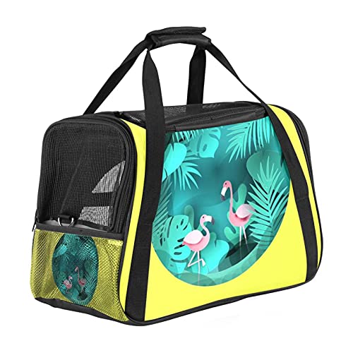 Flamingo-Sommer Weiche Reisetasche für Hunde und Katzen Von der Fluggesellschaft zugelassen extrem atmungsaktiv 43x26x30 cm von Z&Q