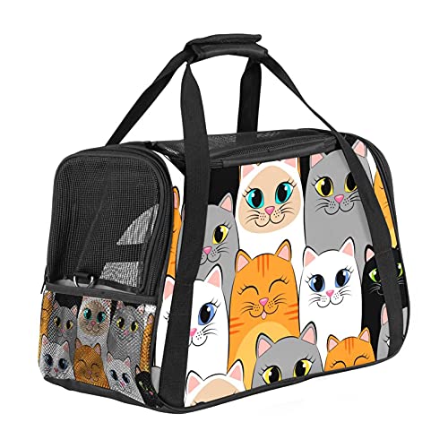 Gelbe Katze Weiche Reisetasche für Hunde und Katzen Von der Fluggesellschaft zugelassen extrem atmungsaktiv 43x26x30 cm von Z&Q