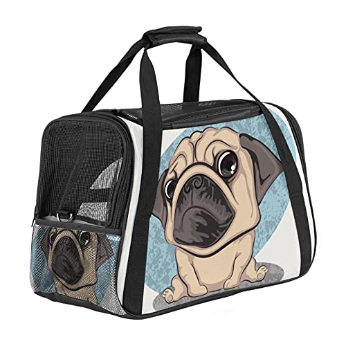 Katzentrage Süßer Tierhund Haustiertragetasche Fluggesellschaft zugelassen für kleine mittelgroße Katzen Hunde Welpen Kätzchen 43x26x30 cm von Z&Q