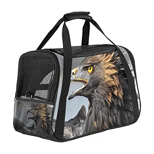 Katzentrage Vogel Adler Haustiertragetasche Fluggesellschaft zugelassen für kleine mittelgroße Katzen Hunde Welpen Kätzchen 43x26x30 cm von Z&Q