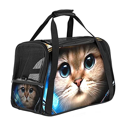 Kosmonauten Katze süß Weiche Reisetasche für Hunde und Katzen Von der Fluggesellschaft zugelassen extrem atmungsaktiv 43x26x30 cm von Z&Q