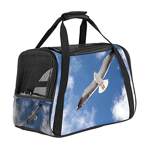 Möwe des blauen Himmels Weiche Reisetasche für Hunde und Katzen Von der Fluggesellschaft zugelassen extrem atmungsaktiv 43x26x30 cm von Z&Q