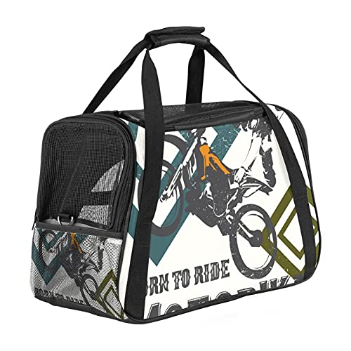 Motorrad Weiche Reisetasche für Hunde und Katzen Von der Fluggesellschaft zugelassen extrem atmungsaktiv 43x26x30 cm von Z&Q