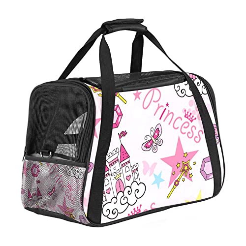 Prinzessin Schloss Rosa Weiche Reisetasche für Hunde und Katzen Von der Fluggesellschaft zugelassen extrem atmungsaktiv 43x26x30 cm von Z&Q