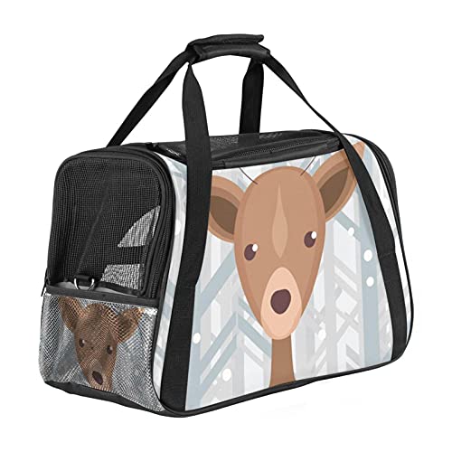 Reisetragetasche für Haustiere Schöner Hirschwald Tragbare Reisetasche für Hunde oder Katzen mit Sicherheitsreißverschlüssen 43x26x30 cm von Z&Q